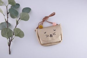 Handtas Pompom goud HT1-1